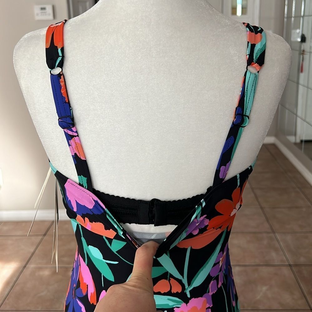 Profile by Gottex Floral D Cup Underwire Tankini Swim Top 34D - Picture 4 of 8